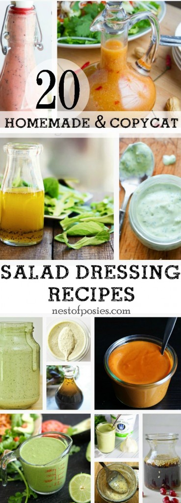 20 Homemade and Copycat Salad Dressing Recipes from some of your favorite resturants and bloggers!
