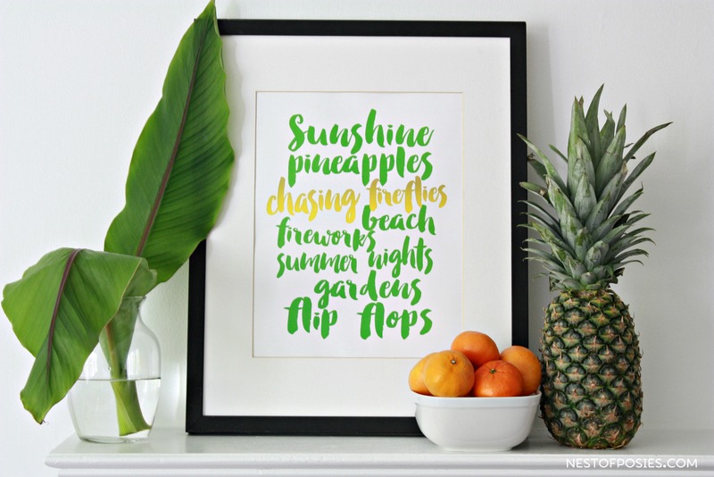 The perfect Summer printable! Free download in 8x10 or 11x14. 2 color options available