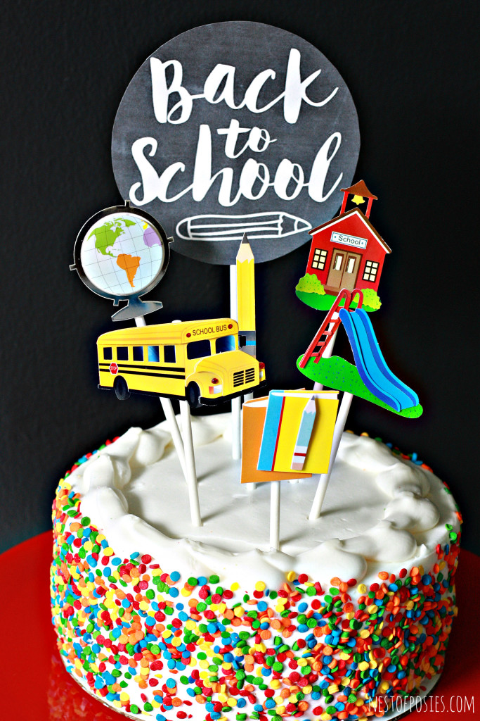 Back to School Cake Toppers!  Celebrate the first week with this free printable