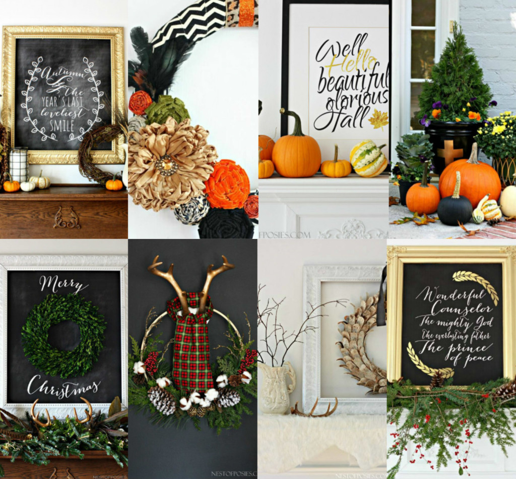 Fall and Christmas Decor via Nest of Posies