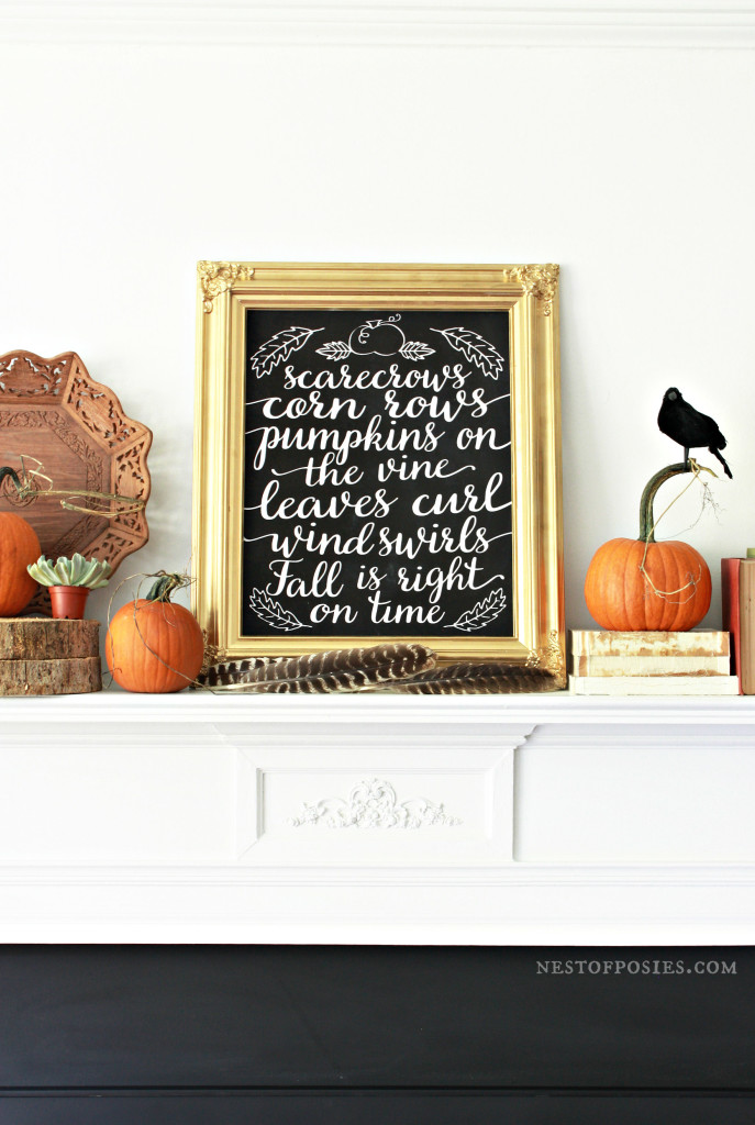 Fall Chalkboard Printable in 8x10 or 11x14 Free download