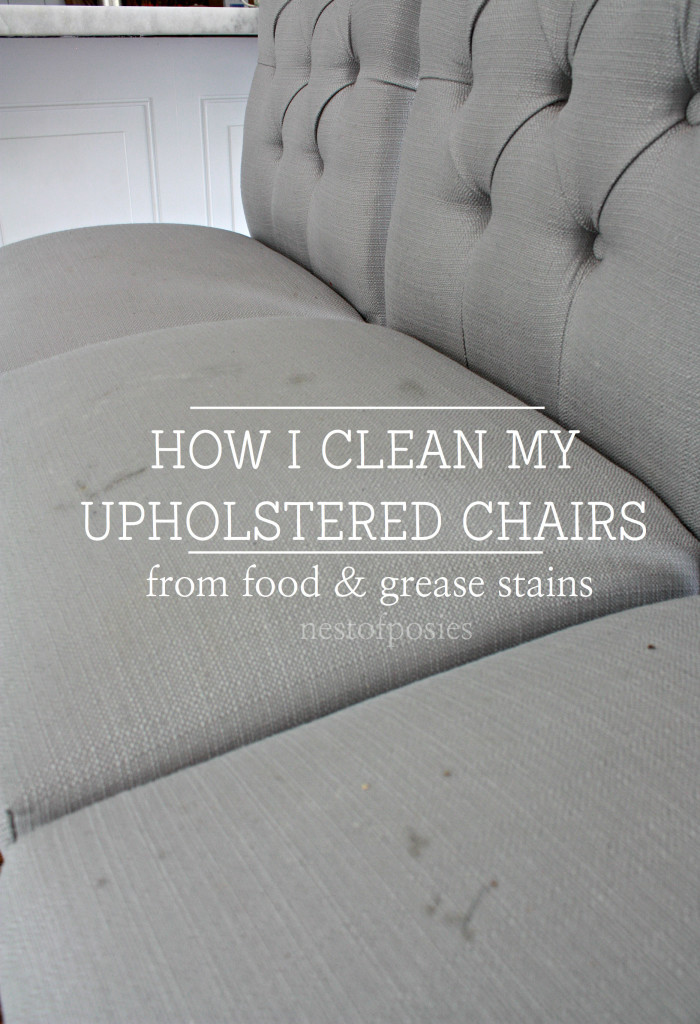How I clean my upholstered bar stools from food and grease stains