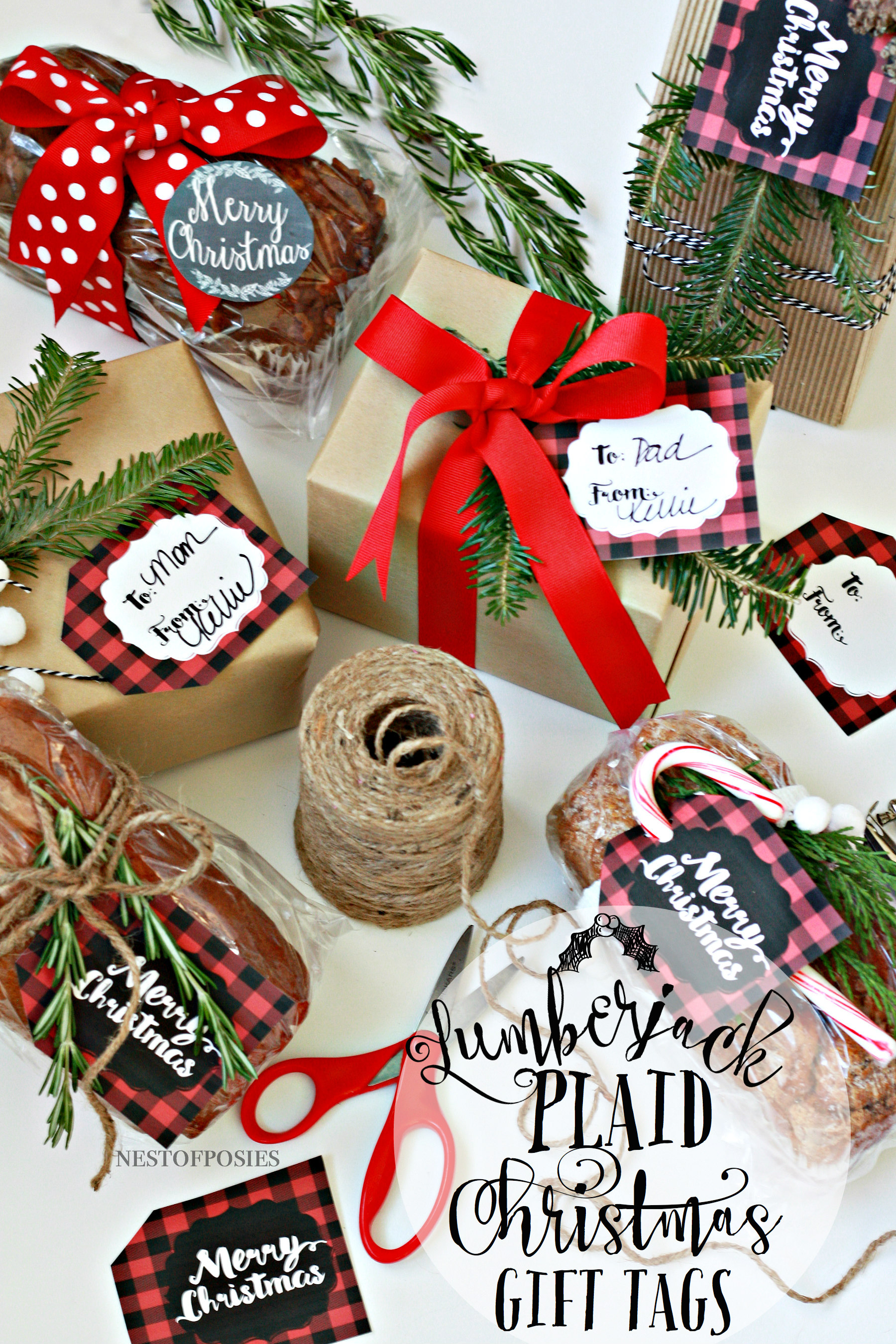 DIY Red Gift Basket  Free printable red themed gift tags!