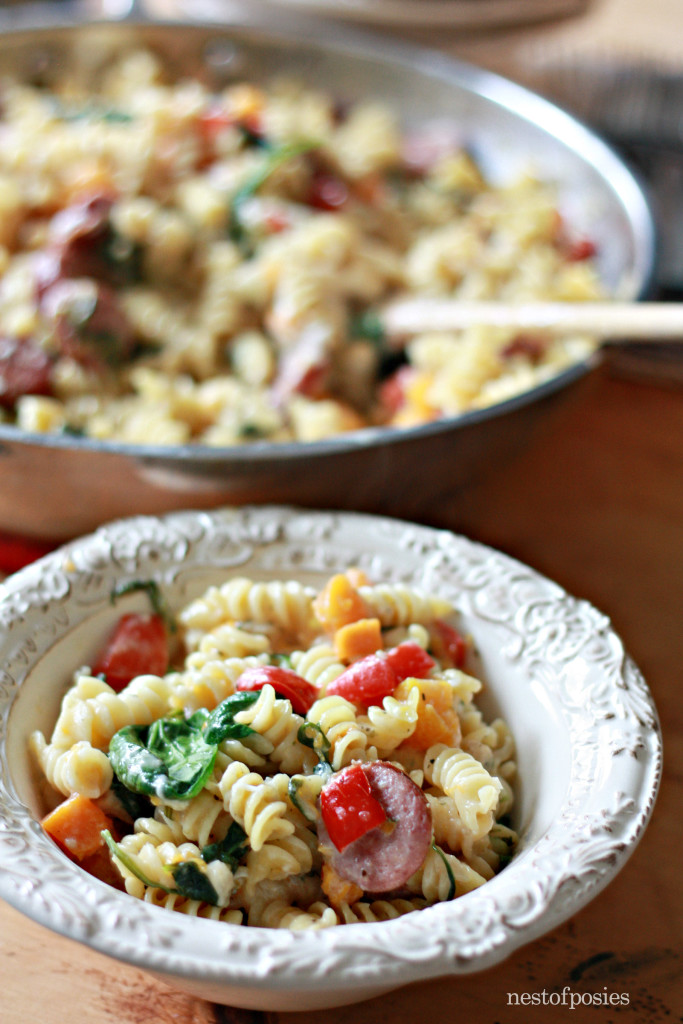One Pan Harvest Pasta. A hearty and comforting meal for the entire family.