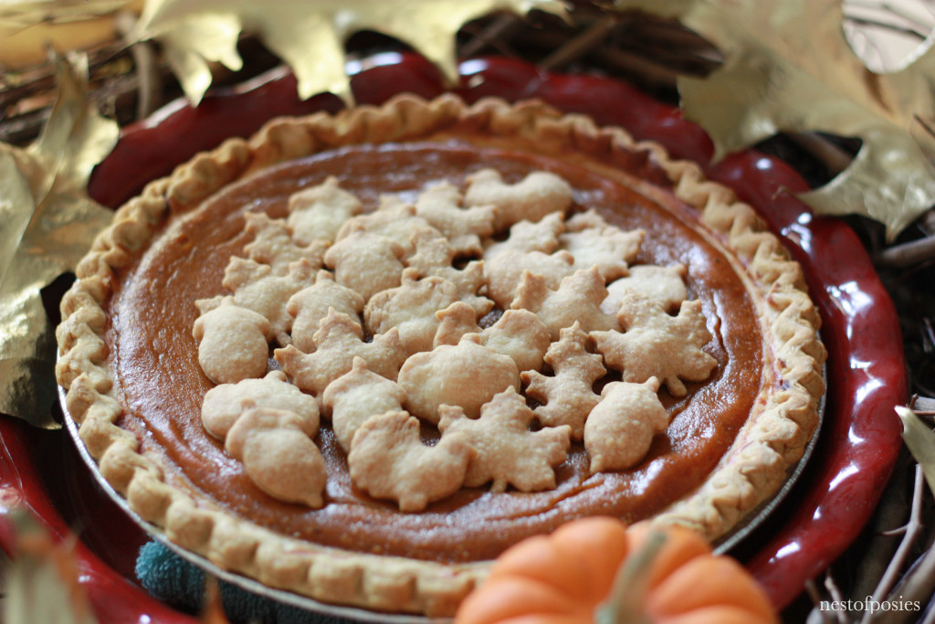 Pumpkin Pie with mini cookie cutter toppings