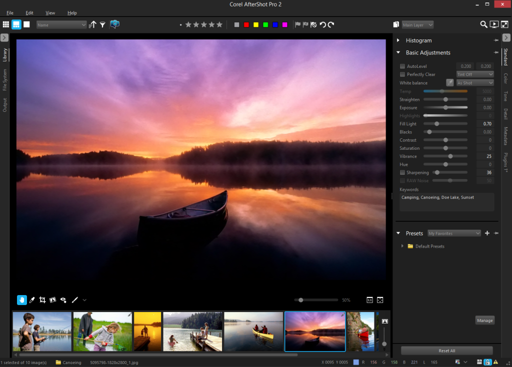 Use AfterShot Pro 2 for editing your pictures. User friendly and great for storage and organization of your personal photos.