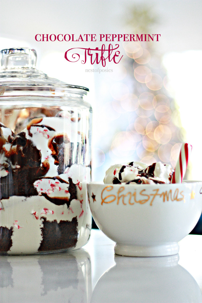 Chocolate Peppermint Trifle. Serve it up in a BIG jar - family style.