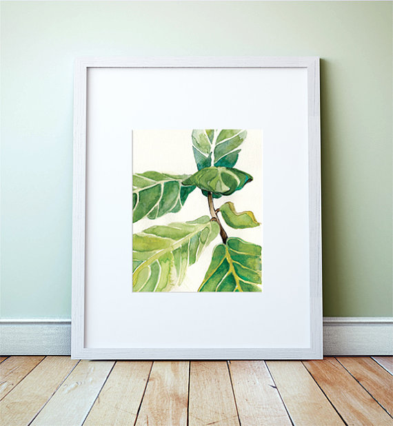 Fiddle Leaf Fig Watercolor Print