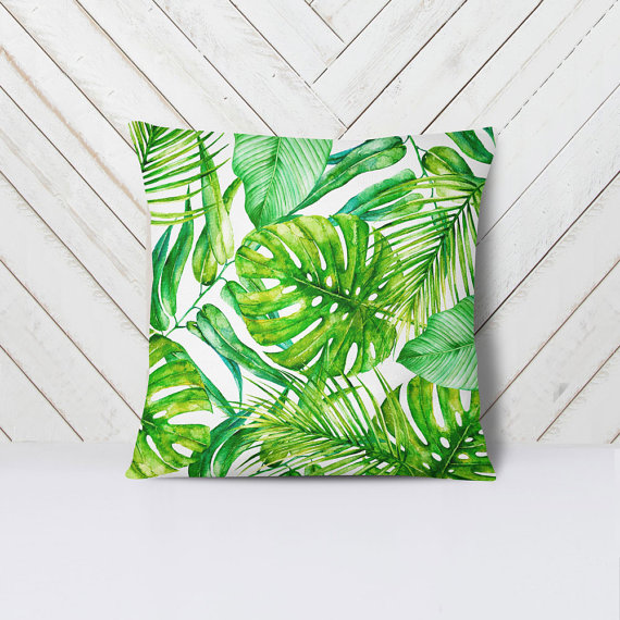 Tropical Palm Leaf Pillow