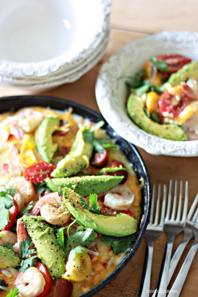 One Pan Mexican Shrimp and Grits