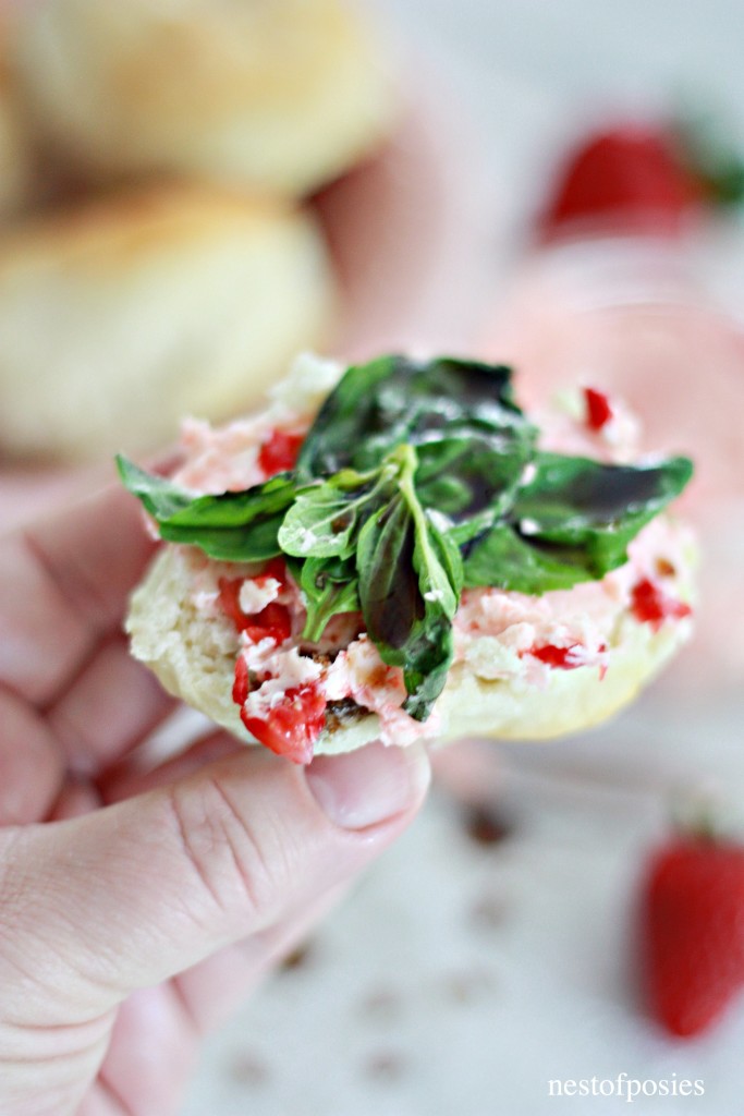 Strawberry Butter Basil Biscuit