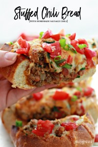 Stuffed Chili Bread with Homemade Sausage Chili