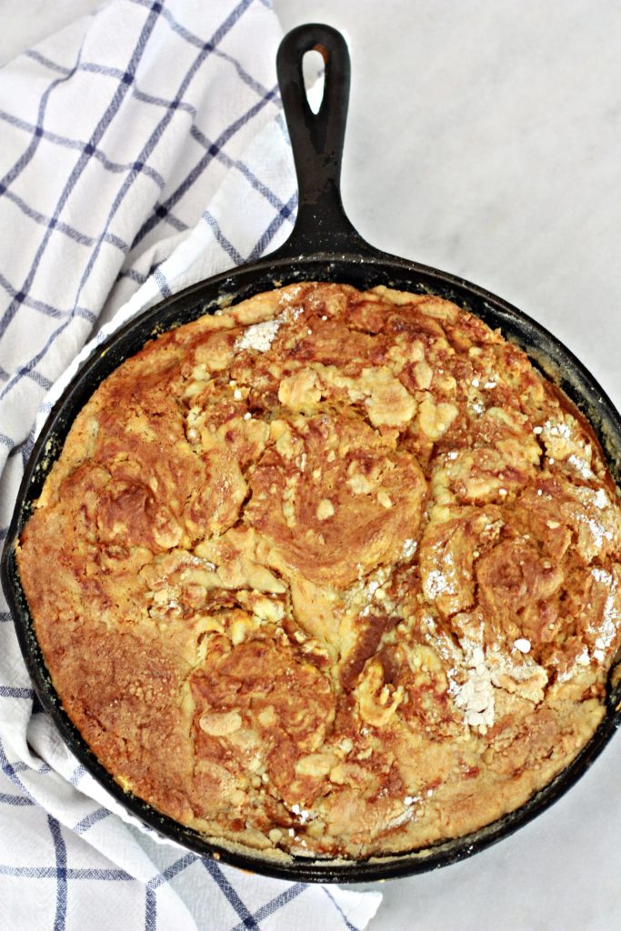 Pumpkin White Chocolate Skillet Dump Cake