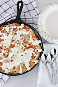 Pumpkin White Chocolate Skillet Dump Cake