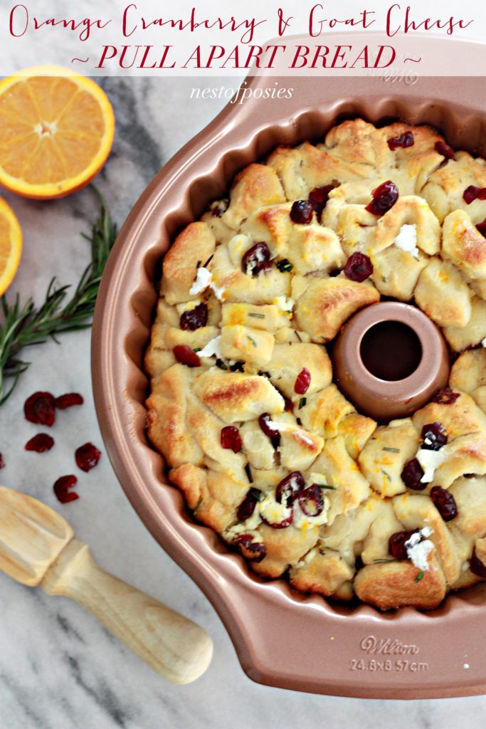 Orange Cranberry and Goat Cheese Pull Apart Bread