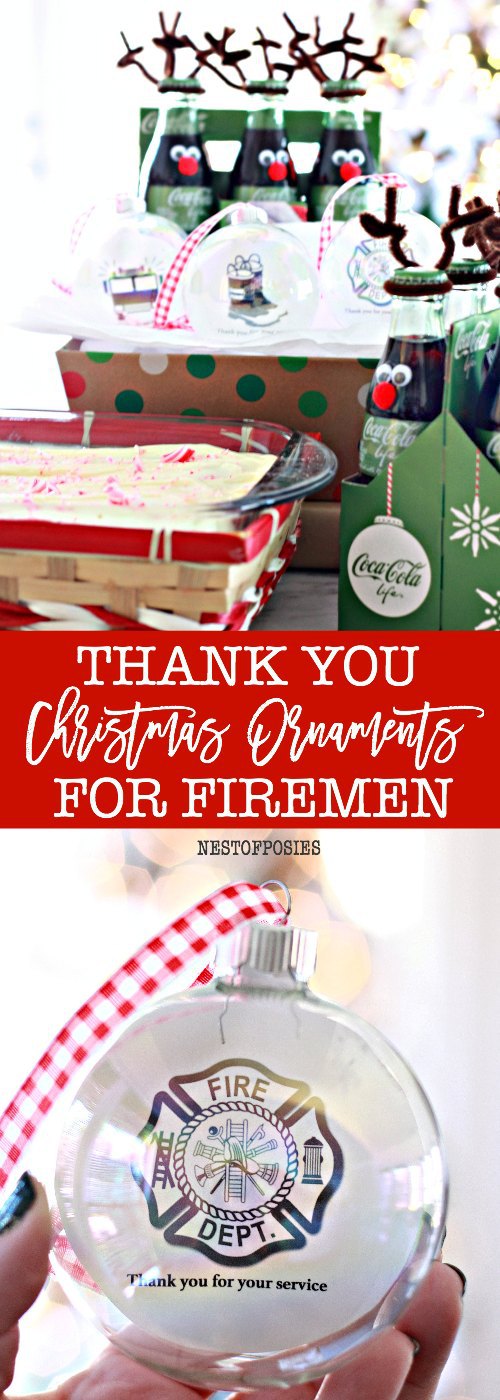 Thank You Silhouette Christmas Ornaments for Firemen