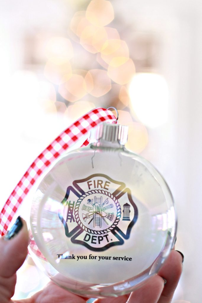 Thank You Silhouette Christmas Ornaments for Firemen