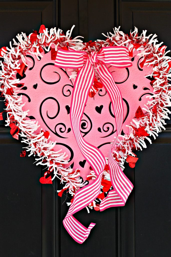 Dollar Store Valentine's Wreath made for $3 dollars