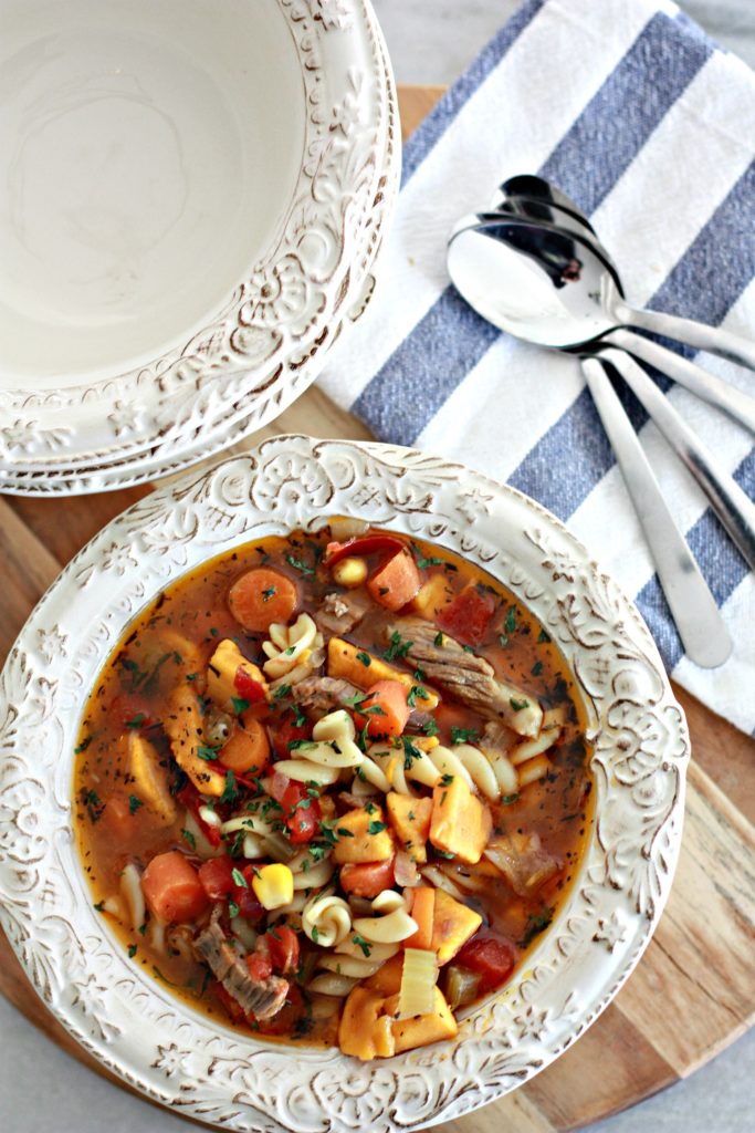 Slow Cooker Sweet Potato and Spinach Beef Stew