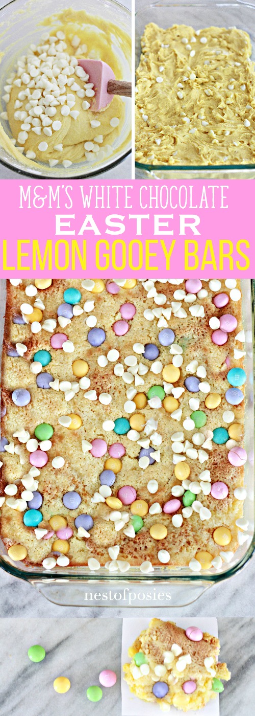 M&M's White Chocolate Easter Lemon Gooey Bars