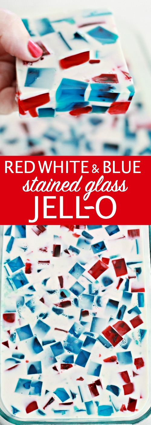 Red White and Blue Stained Glass Jell-o