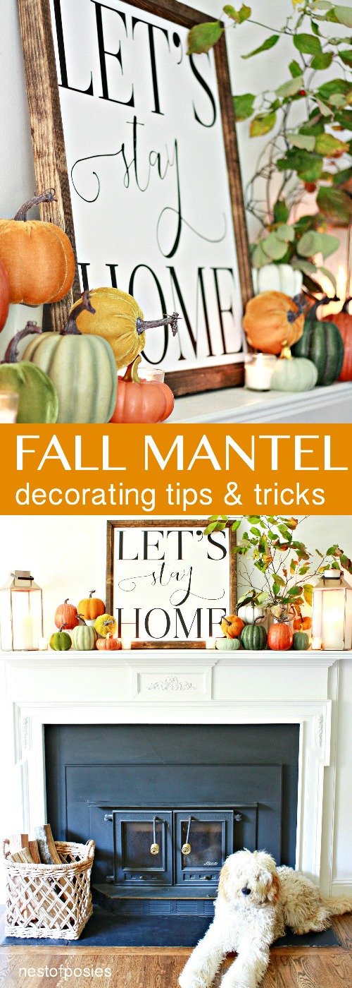 Let's Stay Home Fall Mantel