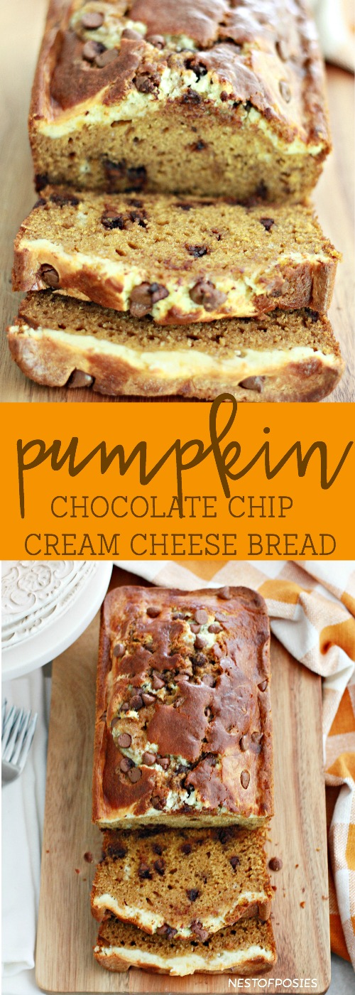 Pumpkin Chocolate Chip Cream Cheese Bread