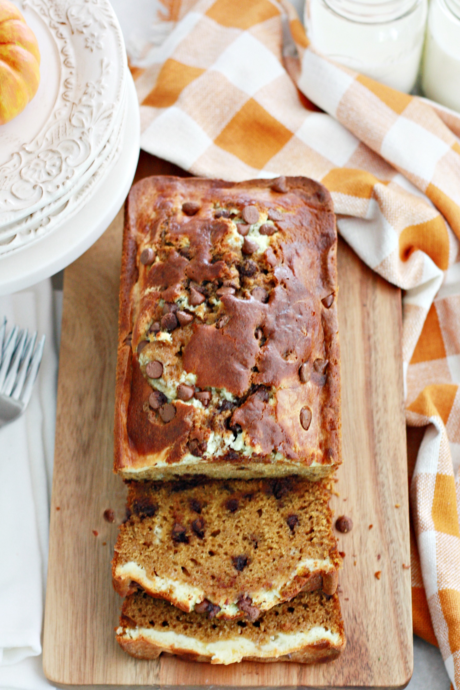 Pumpkin Chocolate Chip Cream Cheese Bread