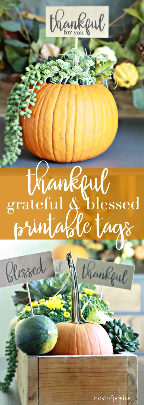 Thankful Grateful Blessed Gift and Home Decor Printable Tags