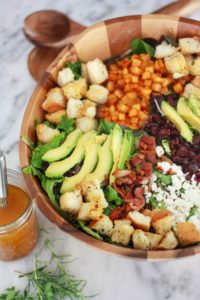 Avocado Bacon Butternut Salad with Pumpkin Vinaigrette