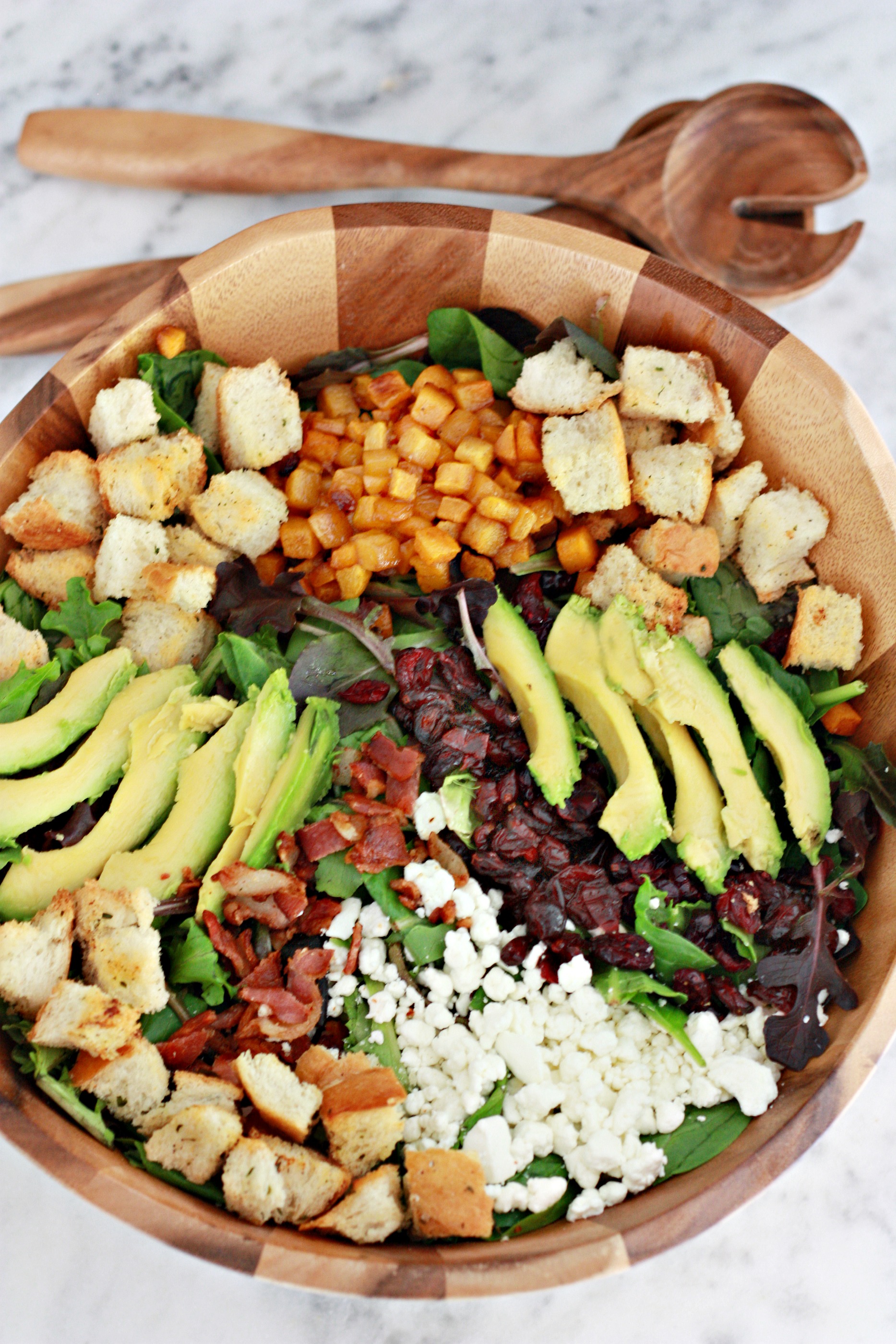 Avocado Bacon Butternut Salad with Pumpkin Vinaigrette