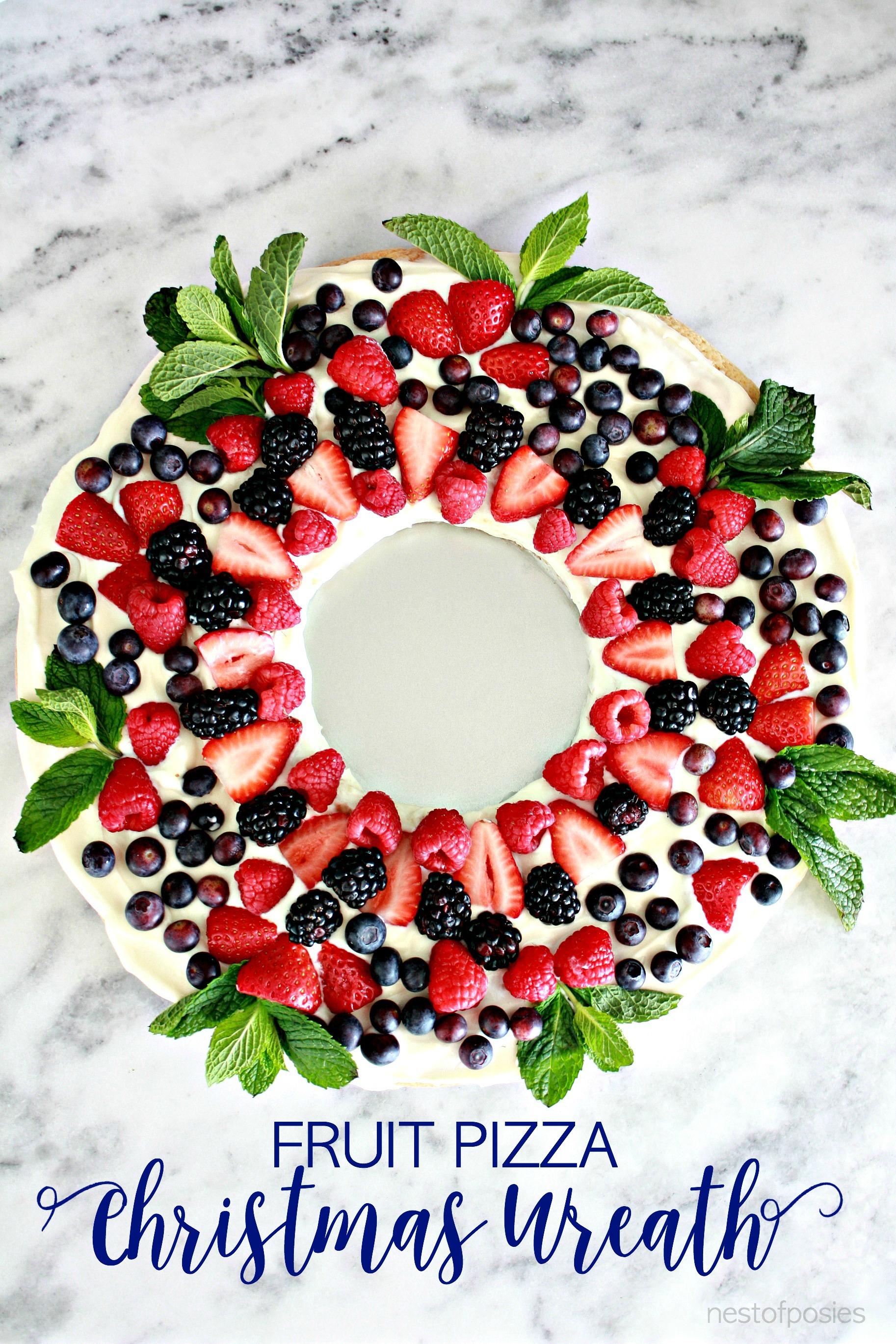 Fruit Pizza Christmas Wreath