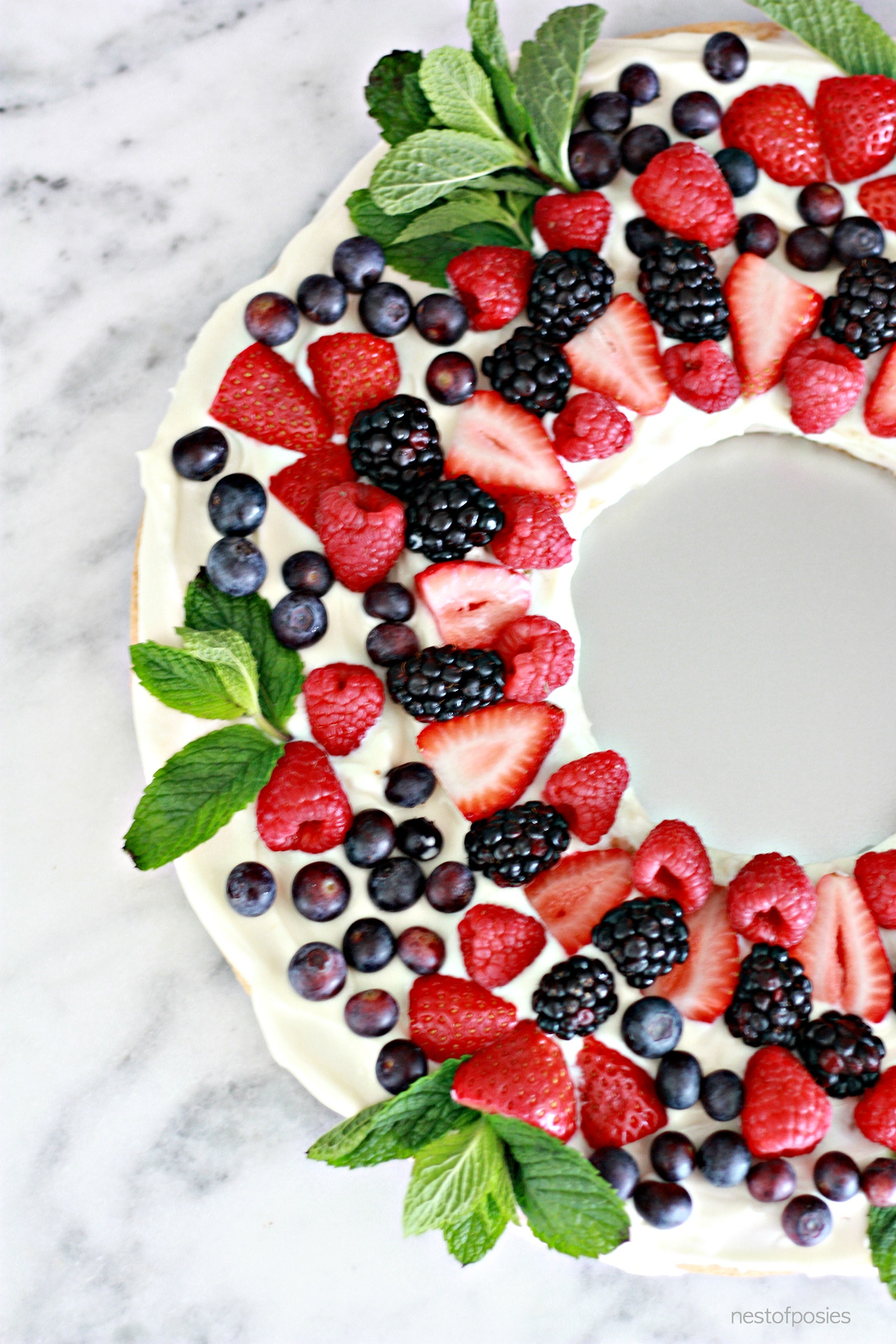 Fruit Pizza Christmas Wreath