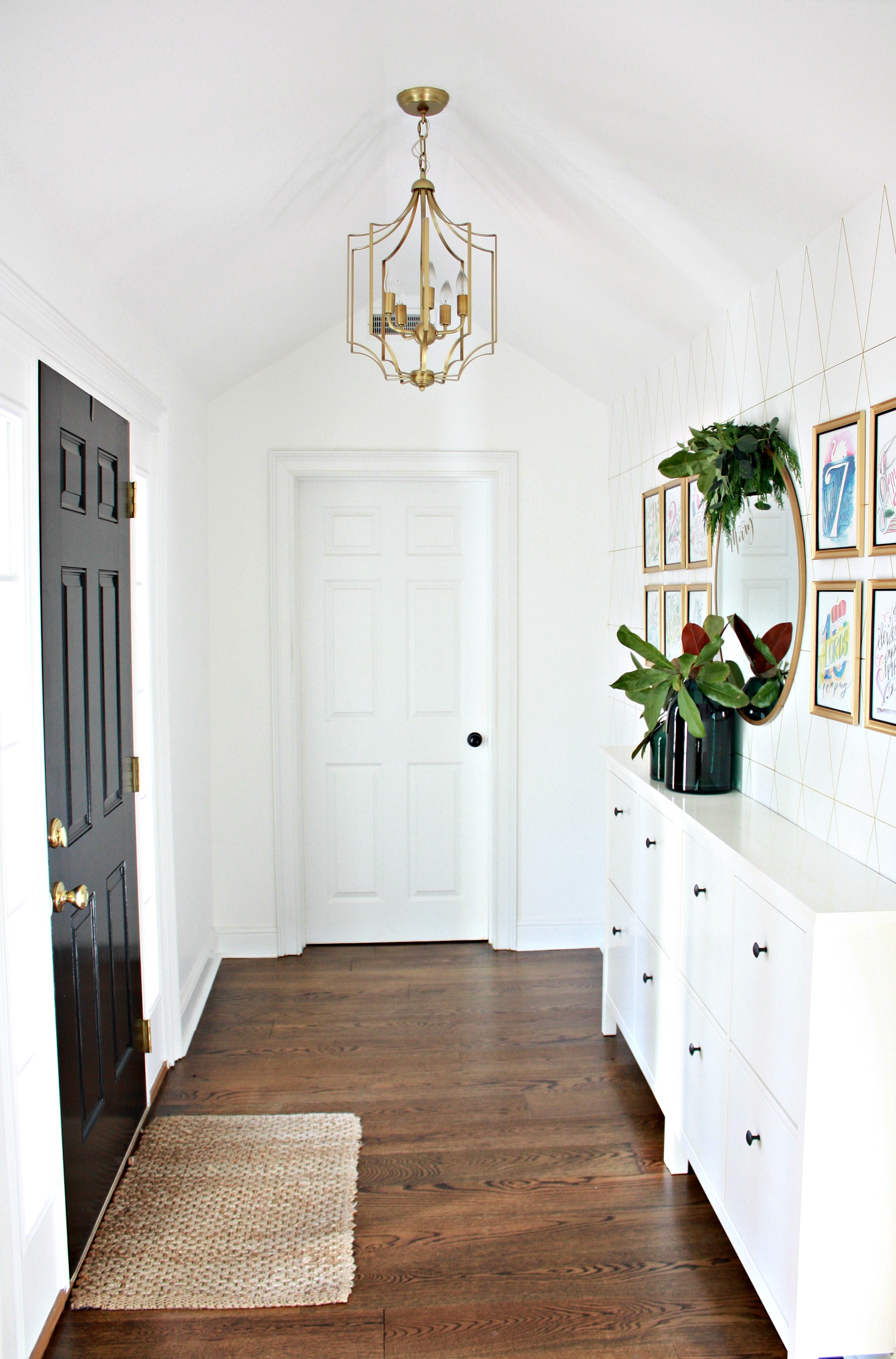 Front Entry Way Foyer Decorated for Christmas