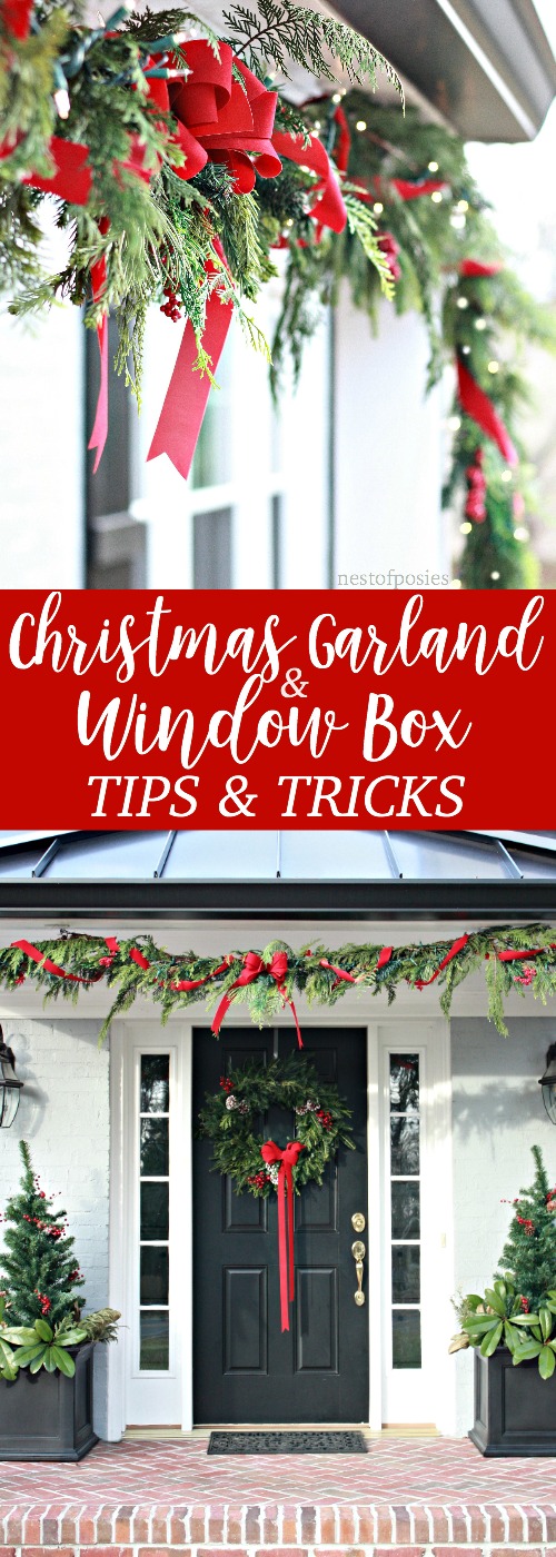 How to Decorate Christmas Window Boxes and Outdoor Garland