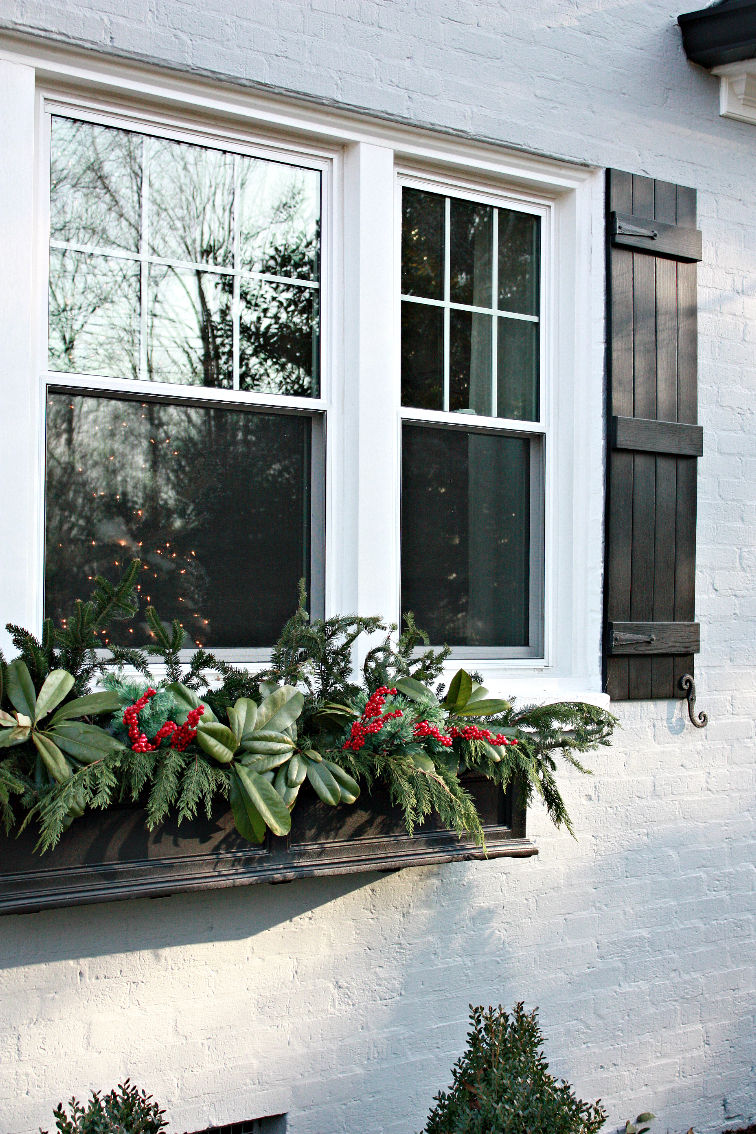 How to Decorate Christmas Window Boxes and Outdoor Garland