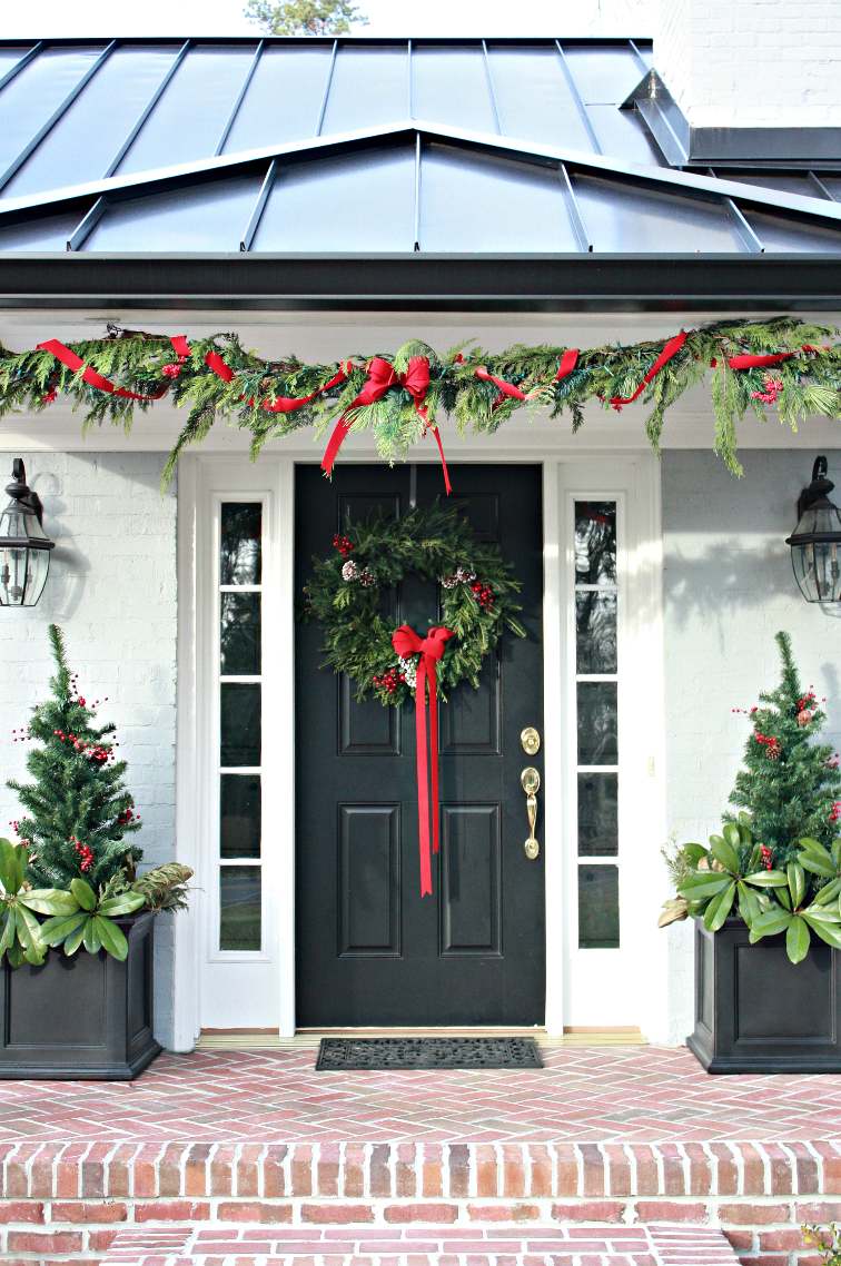 How to Decorate Christmas Window Boxes and Outdoor Garland