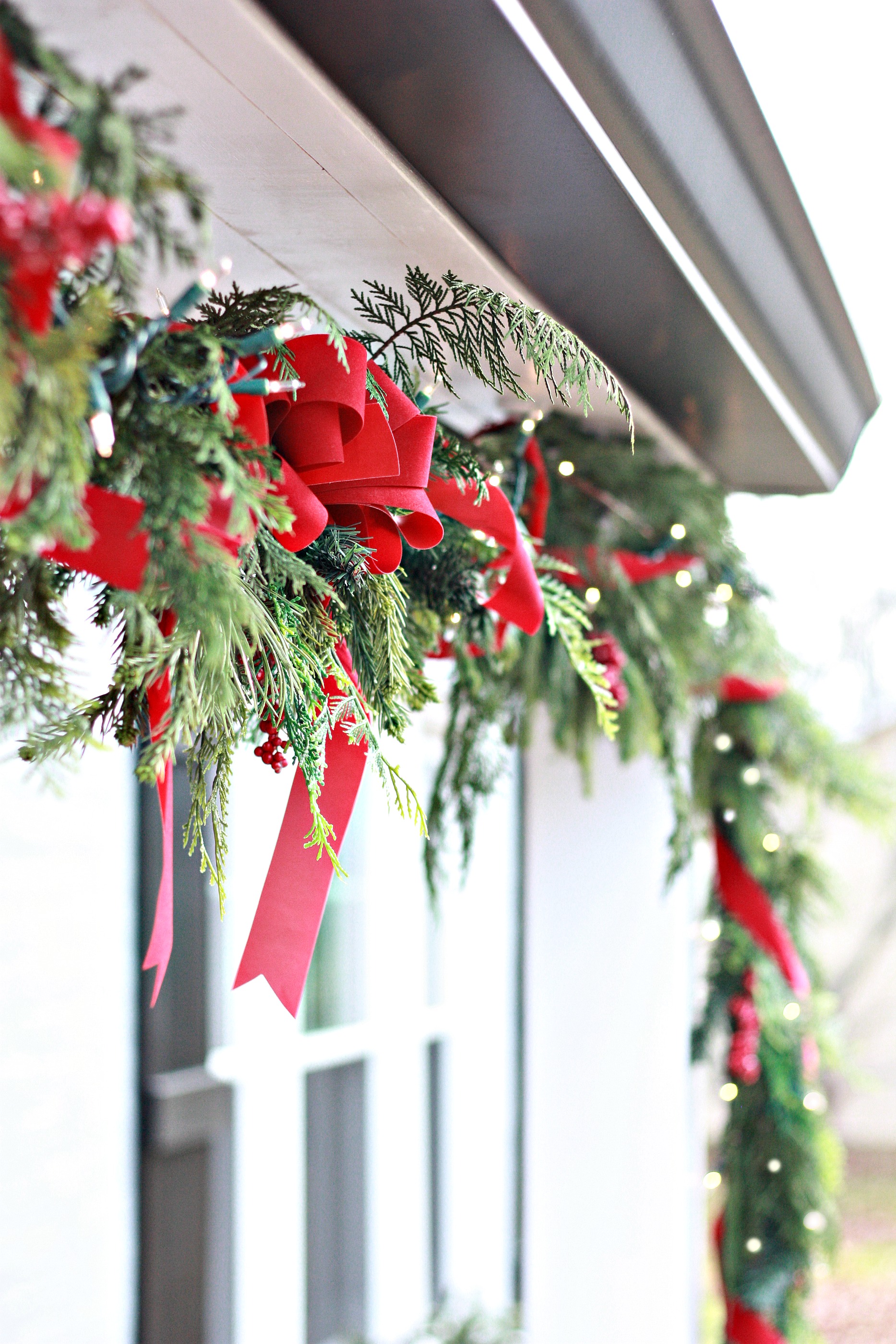 How to Decorate Christmas Window Boxes and Outdoor Garland