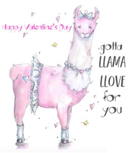 Llama Llove Valentine Card Printable