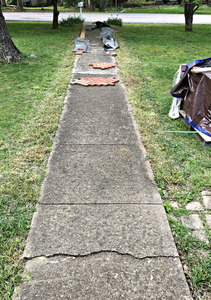 Installing Brick Pavers Over Existing Cement Sidewalk