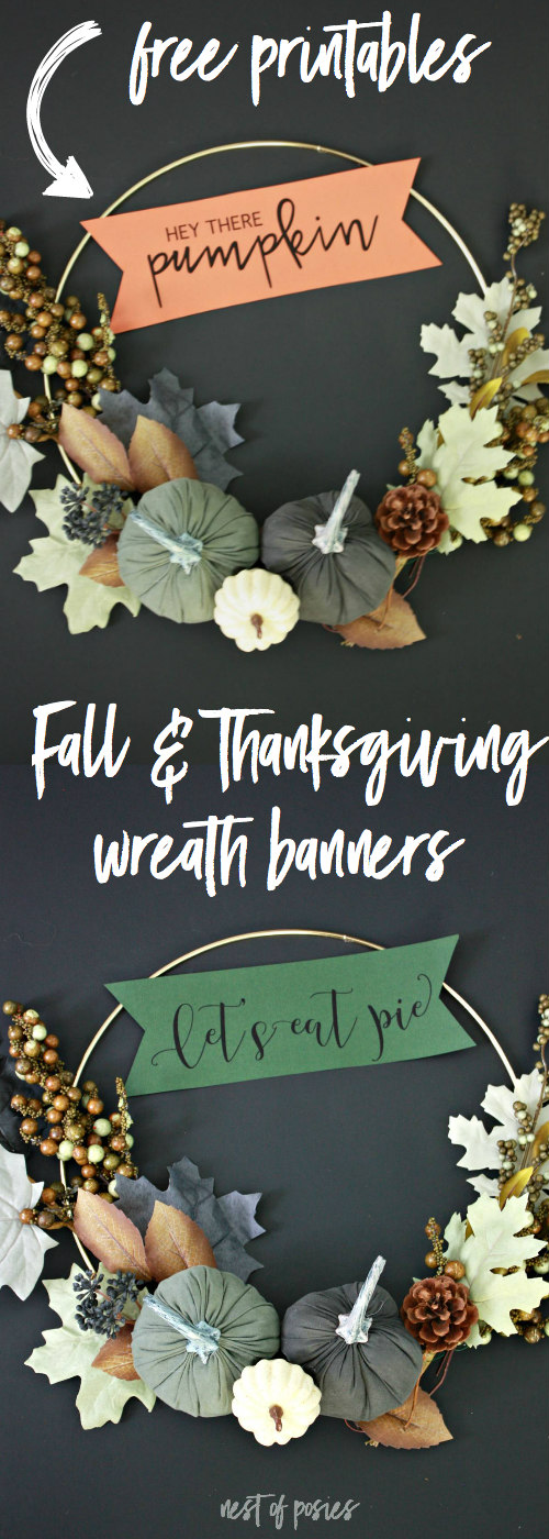 Fall and Thanksgiving Printable Wreath Banners