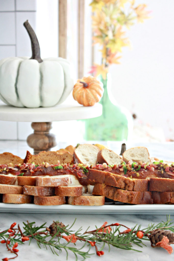 Pumpkin Butter Goat Cheese with Bacon Appetizer