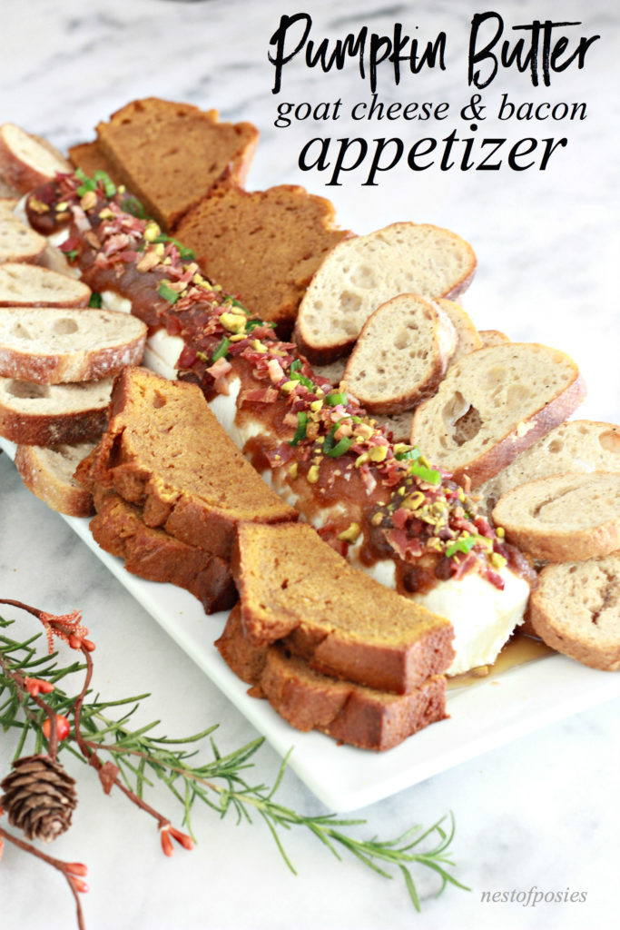Pumpkin Butter Goat Cheese with Bacon Appetizer