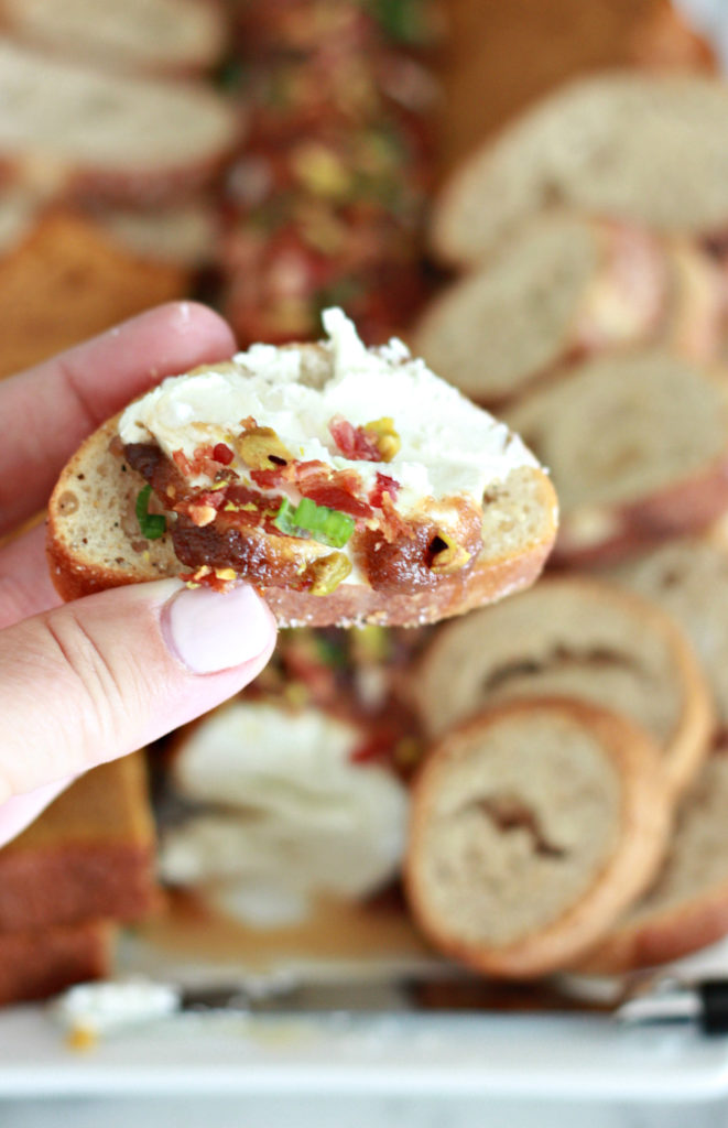 Pumpkin Butter Goat Cheese with Bacon Appetizer