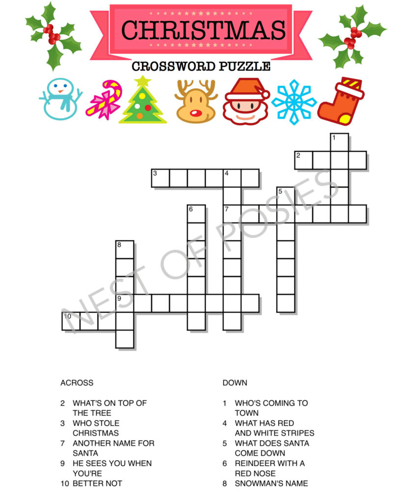 Christmas Word Puzzle Printables for Kids