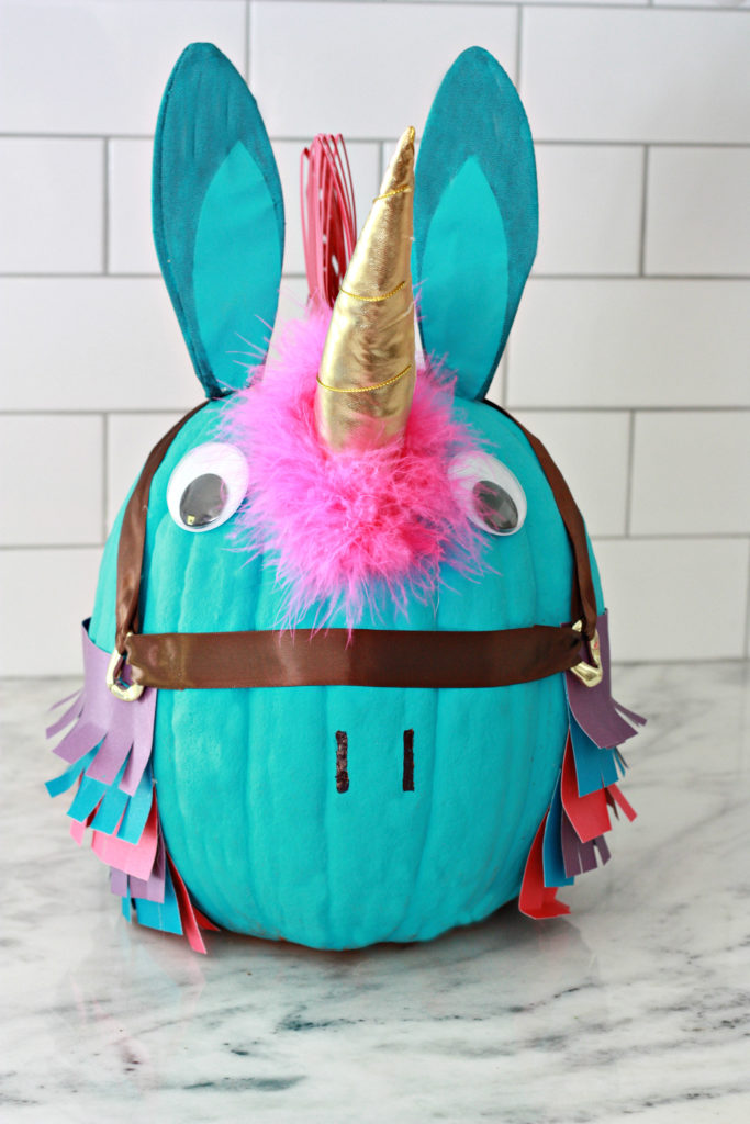 DIY Fortnite Llama Unicorn Pumpkin