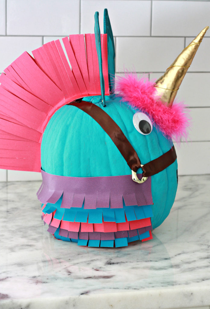 DIY Fortnite Llama Unicorn Pumpkin