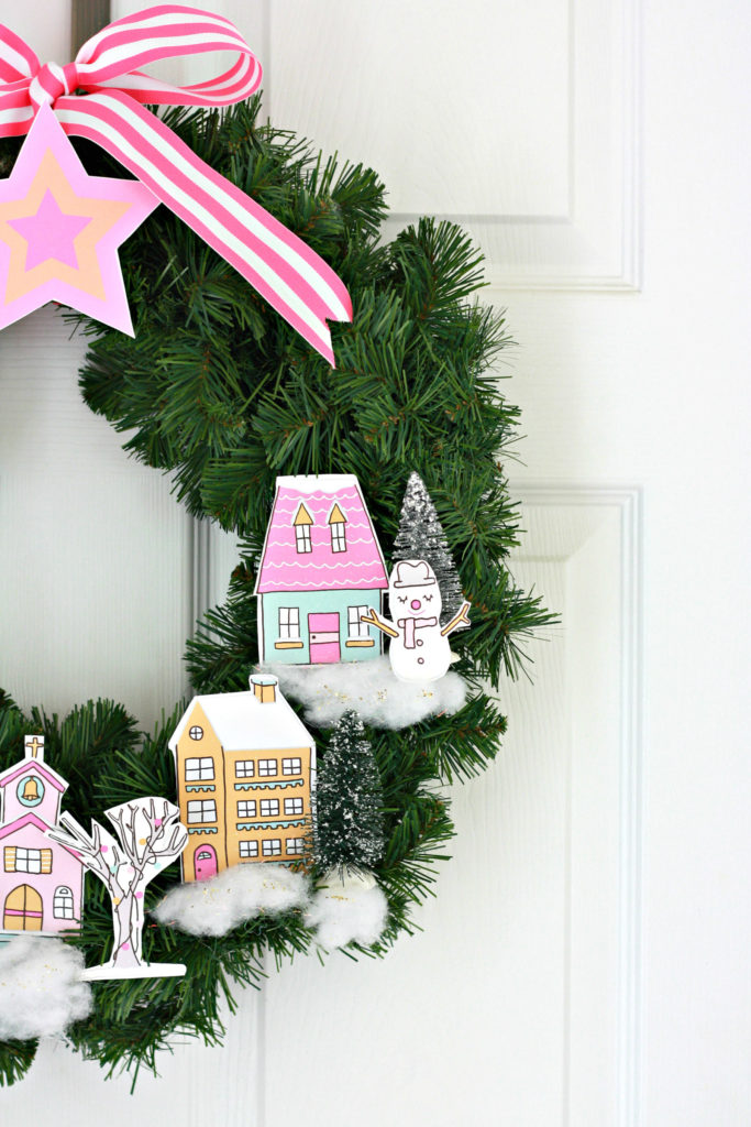 Gingerbread Village Printable Wreath