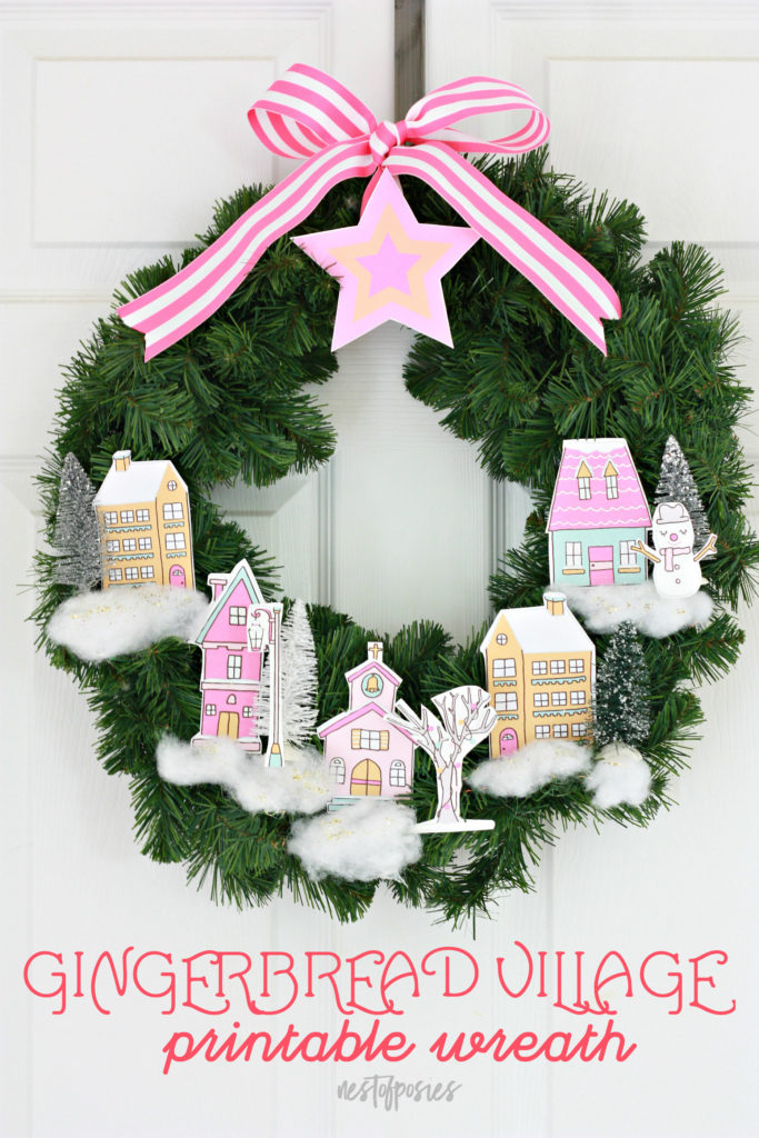 Gingerbread Village Printable Wreath