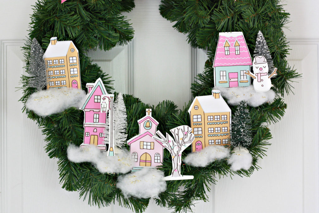 Gingerbread Village Printable Wreath